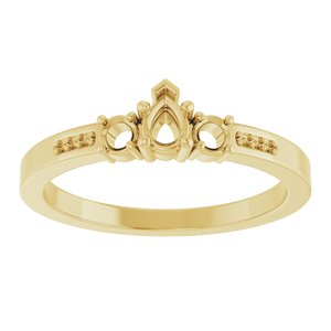 18K Yellow Gold 4x3 mm Pear Ring Mounting – image 6