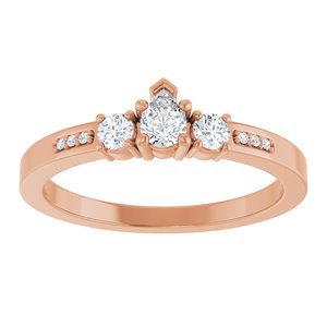 10K Rose Gold 4x3 mm Pear Ring Mounting – image 5