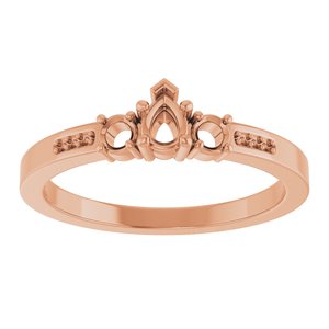18K Rose Gold 4x3 mm Pear Ring Mounting – image 6