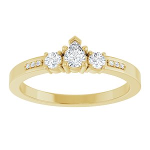 18K Yellow Gold 4x3 mm Pear Ring Mounting – image 5