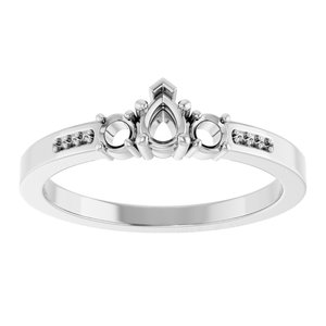 Continuum Sterling Silver 4x3 mm Pear Ring Mounting – image 6