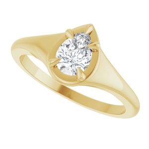 10K Yellow Gold 6.5x4.5 mm Pear Ring Mounting – image 8