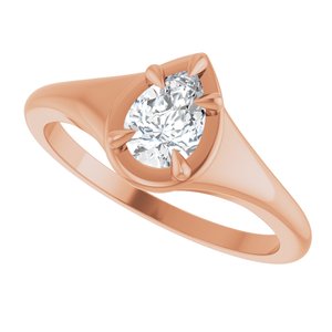 14K Rose Gold 6.5x4.5 mm Pear Ring Mounting – image 8