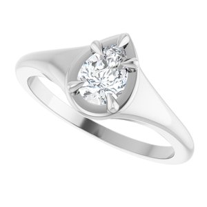 18K White Gold 6.5x4.5 mm Pear Ring Mounting – image 8