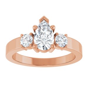 14K Rose Gold 8x5 mm Pear Ring Mounting – image 5