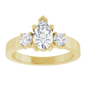 10K Yellow Gold 8x5 mm Pear Ring Mounting – image 5