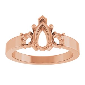 14K Rose Gold 8x5 mm Pear Ring Mounting – image 6