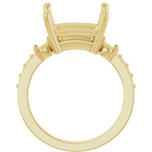 18K Yellow Gold 10x10 mm Square Ring Mounting – image 4
