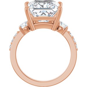 10K Rose Gold 10x10 mm Square Ring Mounting – image 3