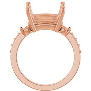 14K Rose Gold 10x10 mm Square Ring Mounting – image 4