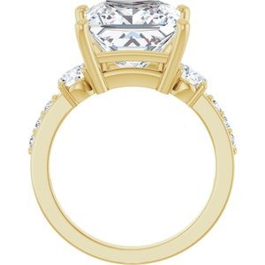 14K Yellow Gold 10x10 mm Square Ring Mounting – image 3