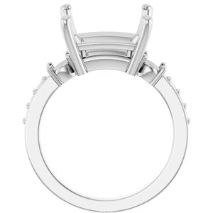 Platinum 10x10 mm Square Ring Mounting – image 4