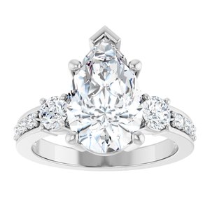 Sterling Silver 13x8 mm Pear Ring Mounting – image 5