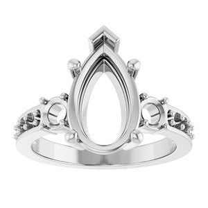 Continuum Sterling Silver 13x8 mm Pear Ring Mounting – image 6