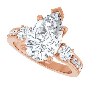 18K Rose Gold 13x8 mm Pear Ring Mounting – image 8