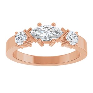 10K Rose Gold 8x4 mm Marquise Ring Mounting – image 5