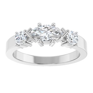 14K X1 White Gold 8x4 mm Marquise Ring Mounting – image 5