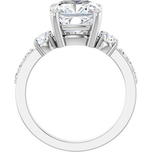18K White Gold 9x9 mm Cushion Ring Mounting – image 3