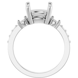 14K X1 White Gold 9x9 mm Cushion Ring Mounting – image 4
