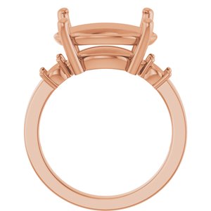 10K Rose Gold 16x12 mm Oval Ring Mounting – image 4