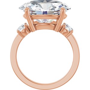 14K Rose Gold 16x12 mm Oval Ring Mounting – image 3