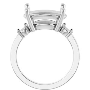 18K White Gold 16x12 mm Oval Ring Mounting – image 4