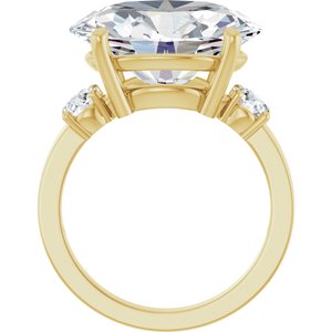 14K Yellow Gold 16x12 mm Oval Ring Mounting – image 3