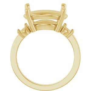10K Yellow Gold 16x12 mm Oval Ring Mounting – image 4