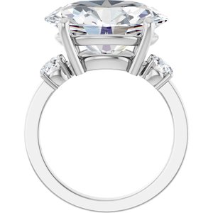 14K White Gold 16x12 mm Oval Ring Mounting – image 3
