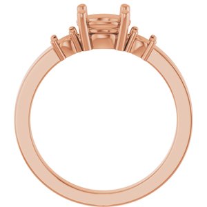 10K Rose Gold 6.5 mm Round Ring Mounting – image 4