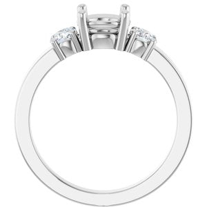 14K White Gold 6.5 mm Round Ring Mounting – image 4