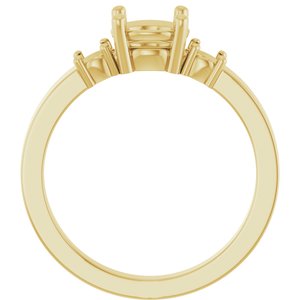 18K Yellow Gold 6.5 mm Round Ring Mounting – image 4