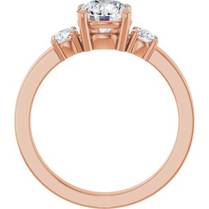 10K Rose Gold 6.5 mm Round Ring Mounting – image 3