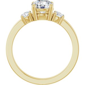 14K Yellow Gold 6.5 mm Round Ring Mounting – image 3
