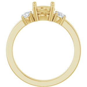14K Yellow Gold 6.5 mm Round Ring Mounting – image 4