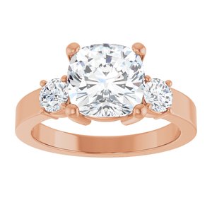 18K Rose Gold 8x8 mm Cushion Ring Mounting – image 5