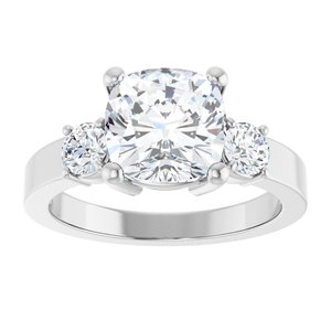 18K White Gold 8x8 mm Cushion Ring Mounting – image 5