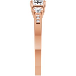 10K Rose Gold 3.75x3.75 mm Square Ring Mounting – image 7