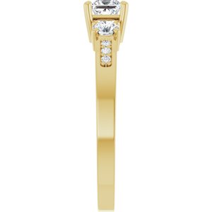 18K Yellow Gold 3.75x3.75 mm Square Ring Mounting – image 7