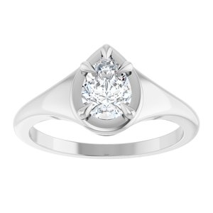Platinum 7x5 mm Pear Ring Mounting – image 5