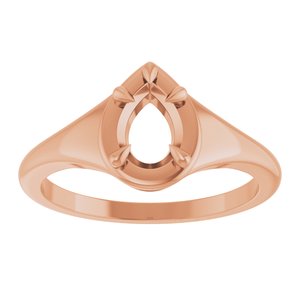 14K Rose Gold 7x5 mm Pear Ring Mounting – image 6