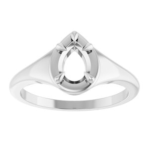 Sterling Silver 7x5 mm Pear Ring Mounting – image 6