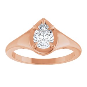 14K Rose Gold 7x5 mm Pear Ring Mounting – image 5