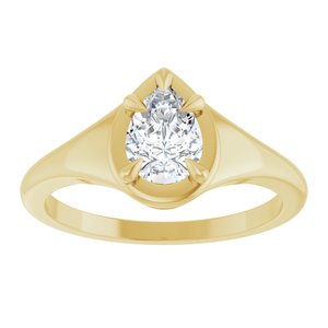 18K Yellow Gold 7x5 mm Pear Ring Mounting – image 5