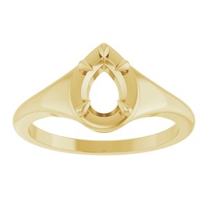 18K Yellow Gold 7x5 mm Pear Ring Mounting – image 6