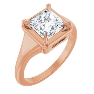 10K Rose Gold 7x7 mm Square Ring Mounting