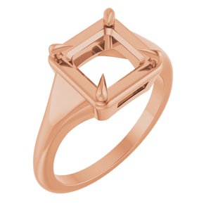 10K Rose Gold 7x7 mm Square Ring Mounting – image 2