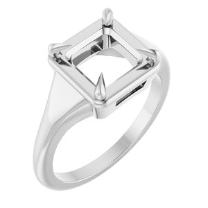 Sterling Silver 7x7 mm Square Ring Mounting – image 2