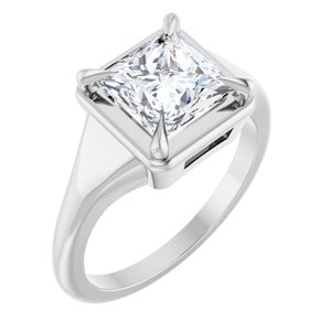 Platinum 7x7 mm Square Ring Mounting