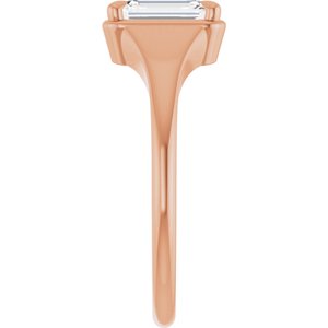 10K Rose Gold 7x5 mm Emerald Ring Mounting – image 7